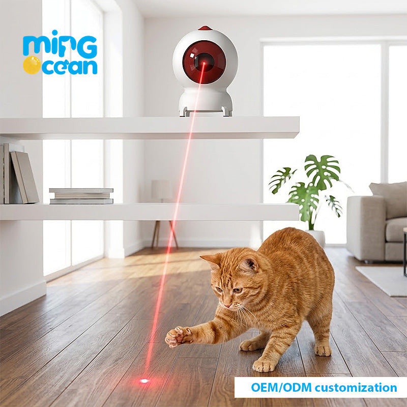 Smart Laser Cat Toy – App-Controlled Interactive Teaser with Auto Mode, Sound & Colorful Lights for Indoor Cats