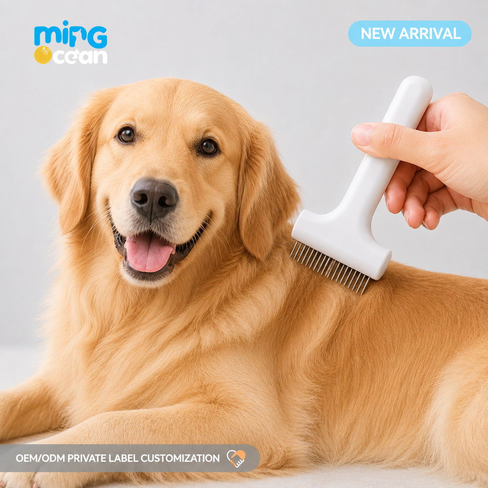 Pet De-Shedding Comb – Stainless Steel Knot Remover for Cats & Dogs, Gentle on Skin & Easy to Hold