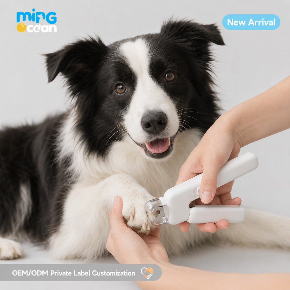 All-Day Pet Nail Trimmer – Dual-Light, Sharp Carbon Steel Blade with Adjustable Guard & Anti-Splash Cover for Cats & Dogs