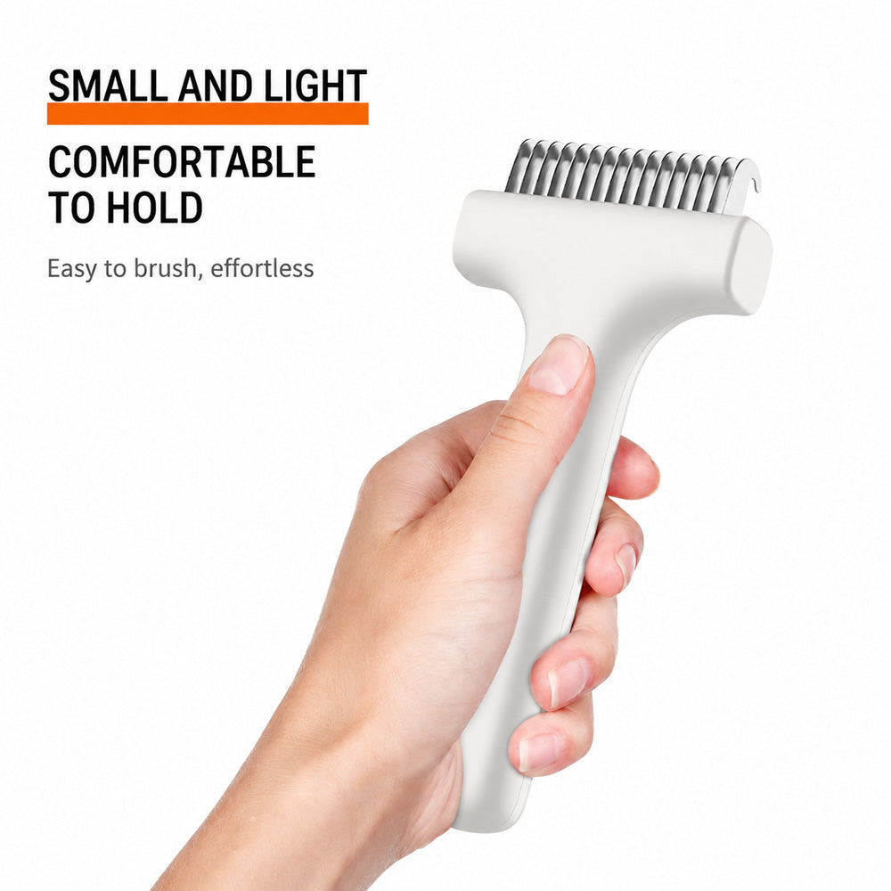 Pet De-Shedding Comb – Stainless Steel Knot Remover for Cats & Dogs, Gentle on Skin & Easy to Hold