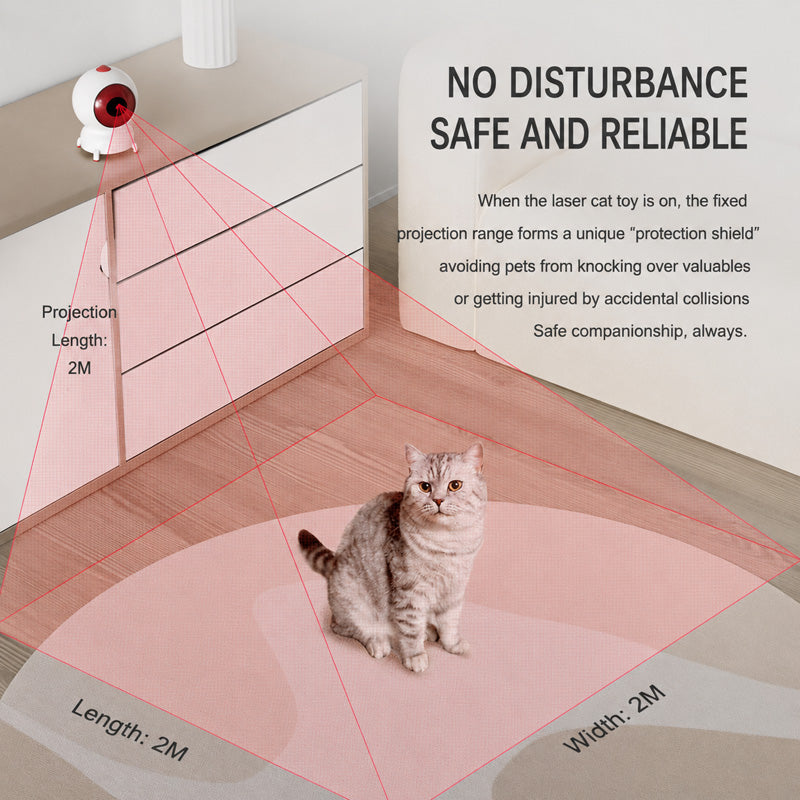 Smart Laser Cat Toy – App-Controlled Interactive Teaser with Auto Mode, Sound & Colorful Lights for Indoor Cats