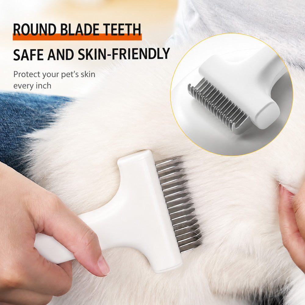 Pet De-Shedding Comb – Stainless Steel Knot Remover for Cats & Dogs, Gentle on Skin & Easy to Hold