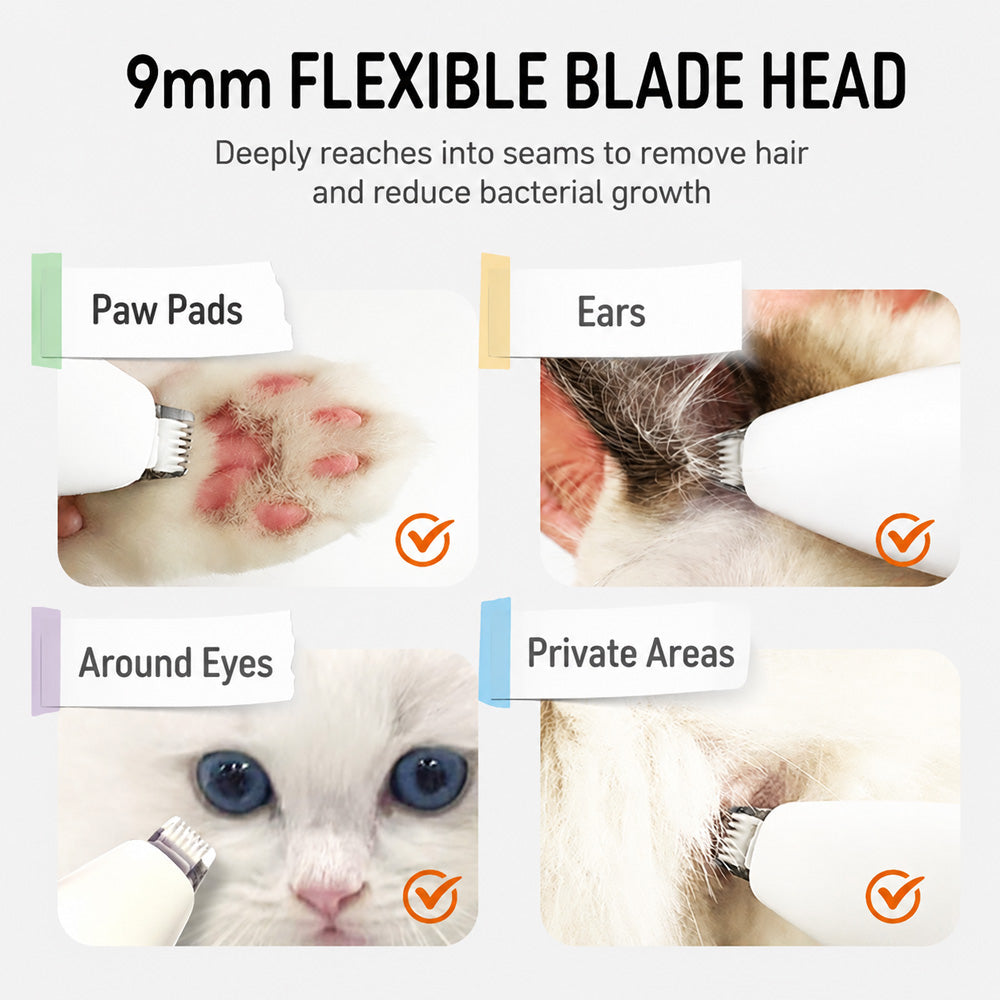 9mm Flexible Blade Pet Trimmer – Precision Grooming for Paws, Ears, Eyes & Private Areas, Reduces Bacterial Growth