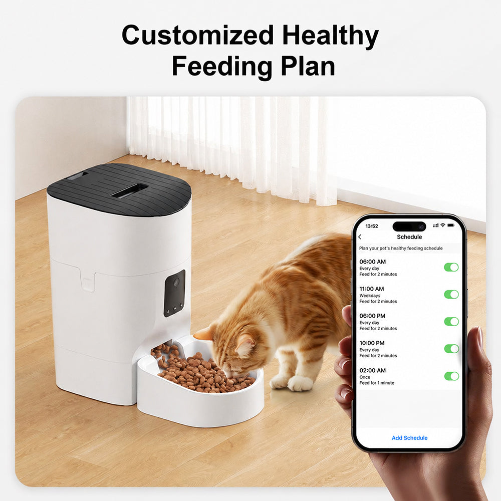 Smart Automatic Pet Feeder with HD Camera – App-Controlled, Timed & Portion-Controlled, Dual Power Supply for Cats & Dogs