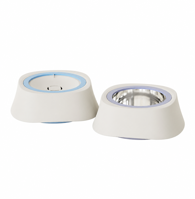Floating Pet Water Bowl | 1200mL 304 Stainless Steel Liner, Splash-Proof & Removable Design, Neck-Friendly Drinking Dish for Cats & Dogs