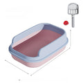 Semi-enclosed large-sized cat litter box (with enhanced thickness to prevent spillage), cat toilet, cat litter pet supplies (wholesale), cat sand tray with scoop included.