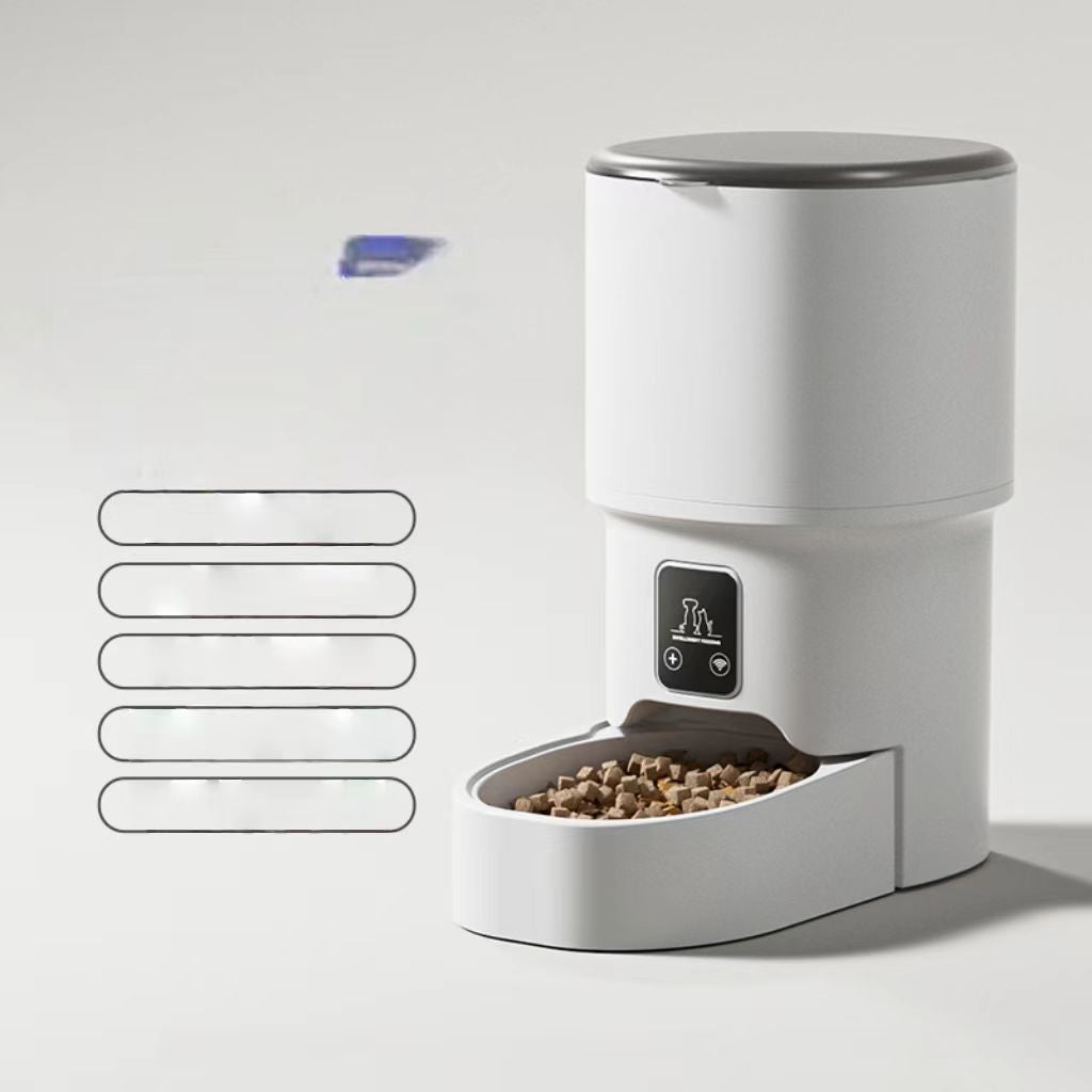 Pet automatic feeder, mobile phone/WiFi/Bluetooth timer control, smart feeding device with grain dispensing function, suitable for cats and other pets.