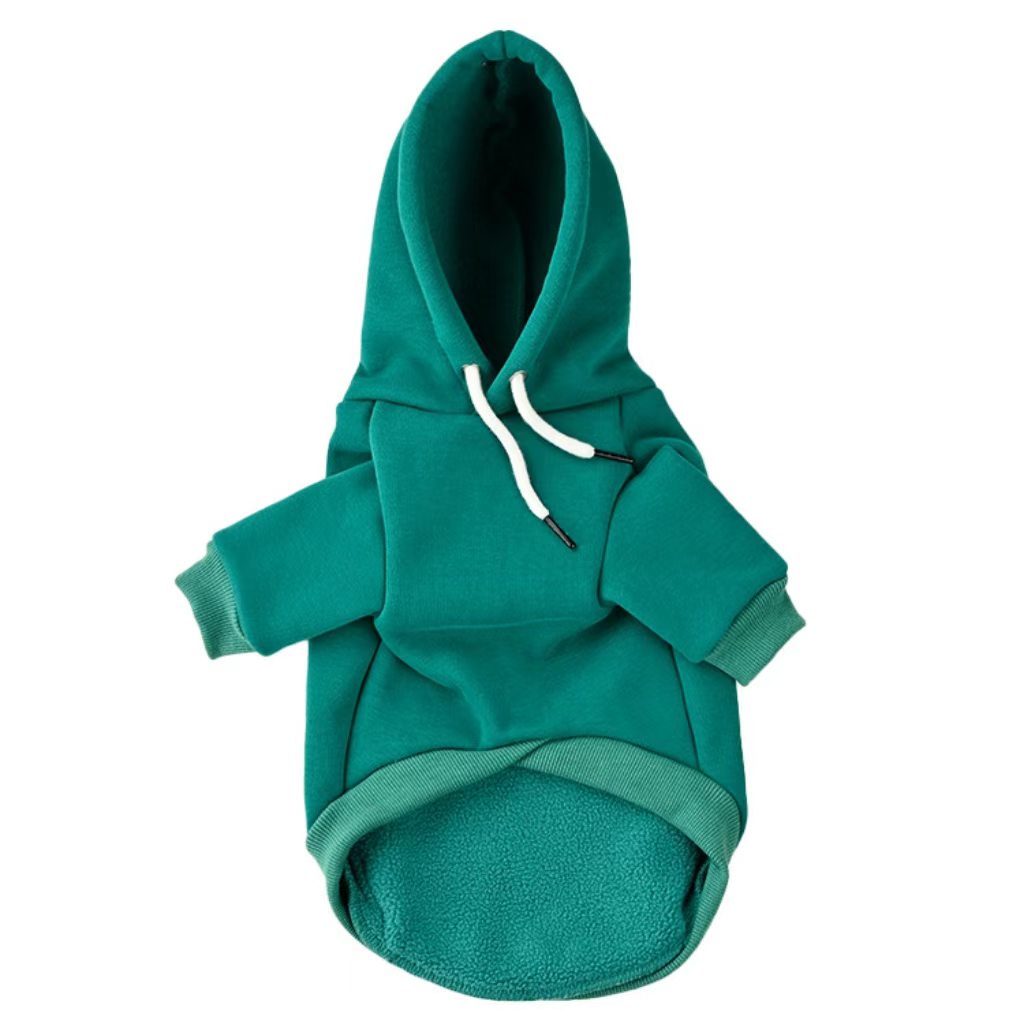 New style hooded cross-border pet sweatshirt – suitable for small to medium-sized dogs (e.g., Teddy or Pomeranian breeds) in autumn and winter (with lining).