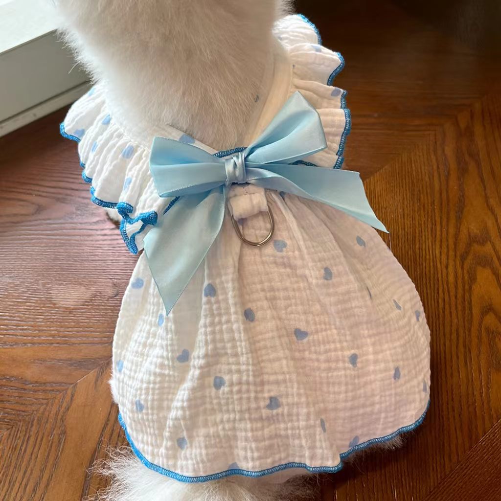 Original chest and back strap pet dog/cat clothing (Teddy, Pomeranian, French Bulldog, Schnauzer, cat dress, dog accessories)