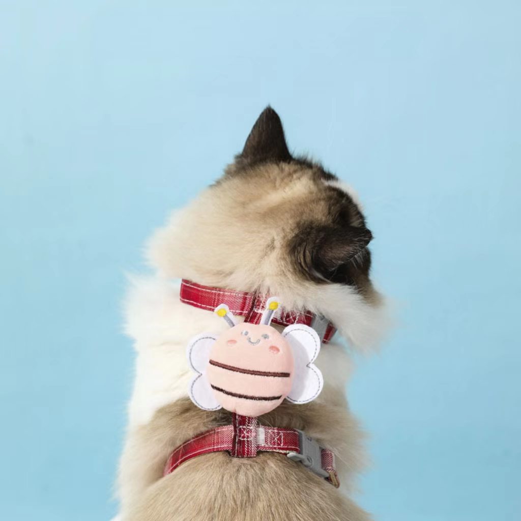 Pet leash (Little Bee Cat Chest Back Strap, Summer High-Style Cat Collar, Medium-Small Dog Walking Leash for Cats and Dogs)