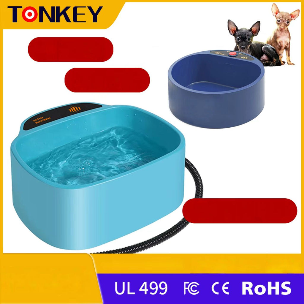 Pet heating bowl (for use in cold weather outdoors, prevents freezing, keeps pet water bowl warm, cat bowl, electric heated dog feeder, ice remover)