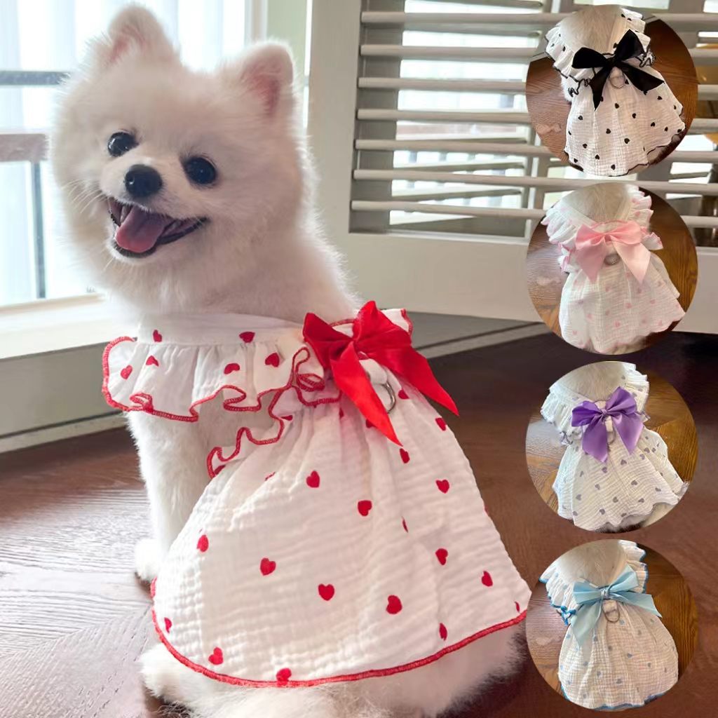 Original chest and back strap pet dog/cat clothing (Teddy, Pomeranian, French Bulldog, Schnauzer, cat dress, dog accessories)