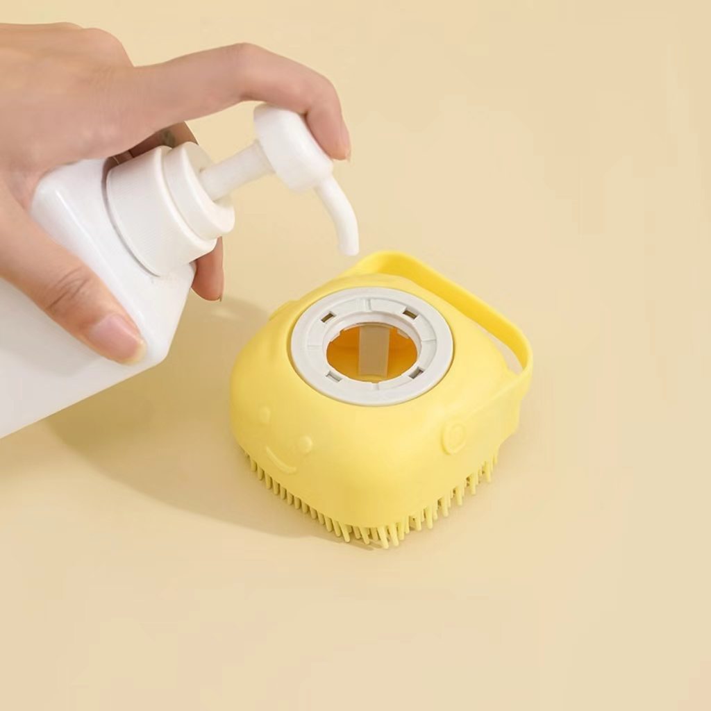 Silicone pet dog cleaning tool – multi-functional bath brush that can be used with liquid, cat scrubbing and massage bathing brush.