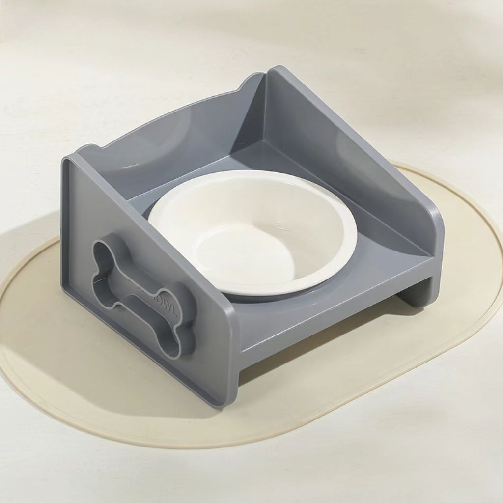 A visually appealing flip-style ceramic pet bowl with a stand – a cute pet bowl made of ceramic, suitable for dogs, anti-tip cat bowl, pet feeding bowl.