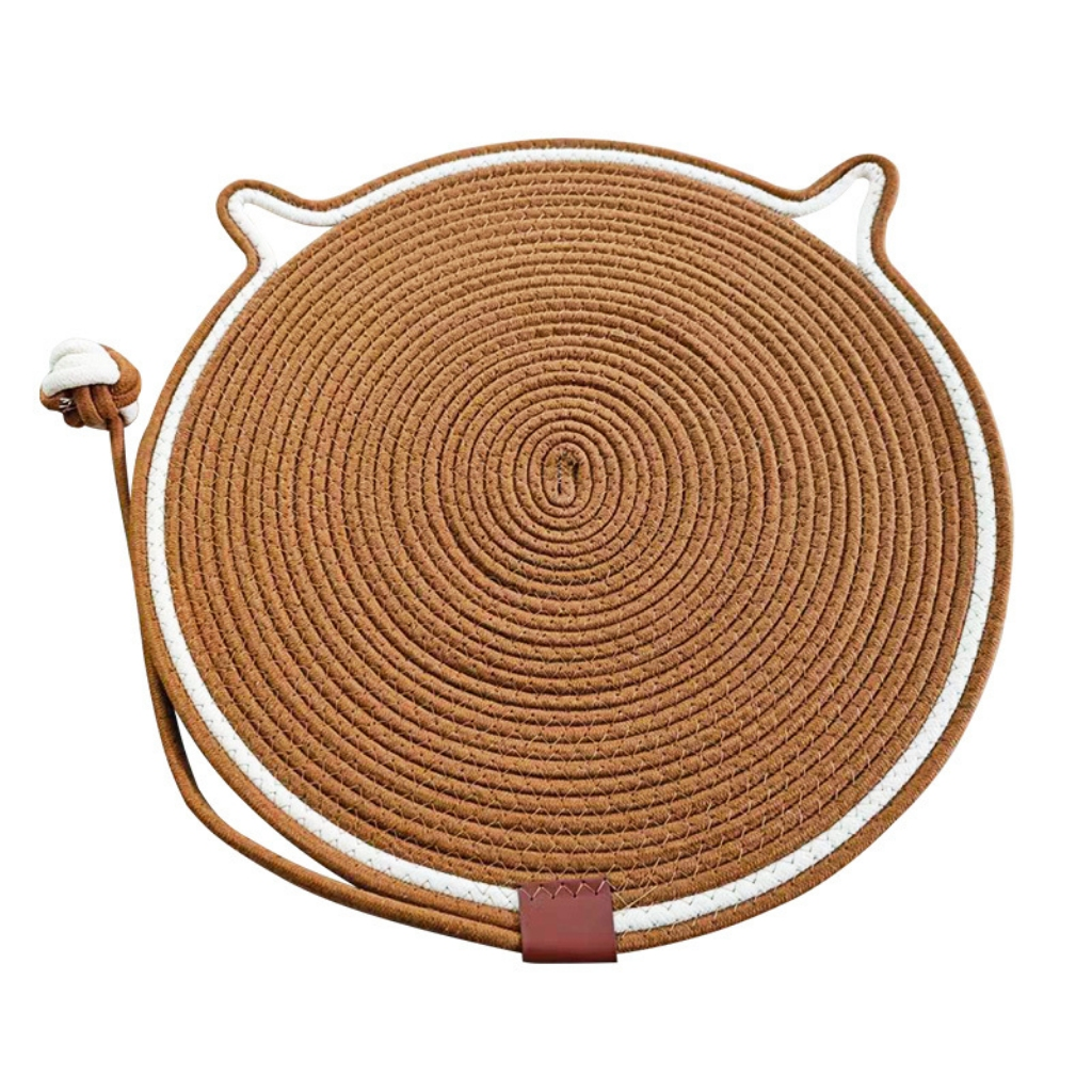 Cross-border cat scratching pad mat, durable, cat claw-grinding woven cotton rope pet accessory toy, suitable for all seasons, sleeping mat.