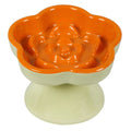 Pink-blue colored high-petal pet slow-feeding bowl (elevated foot, melamine material) – pet anti-choking feeding bowl (wholesale)