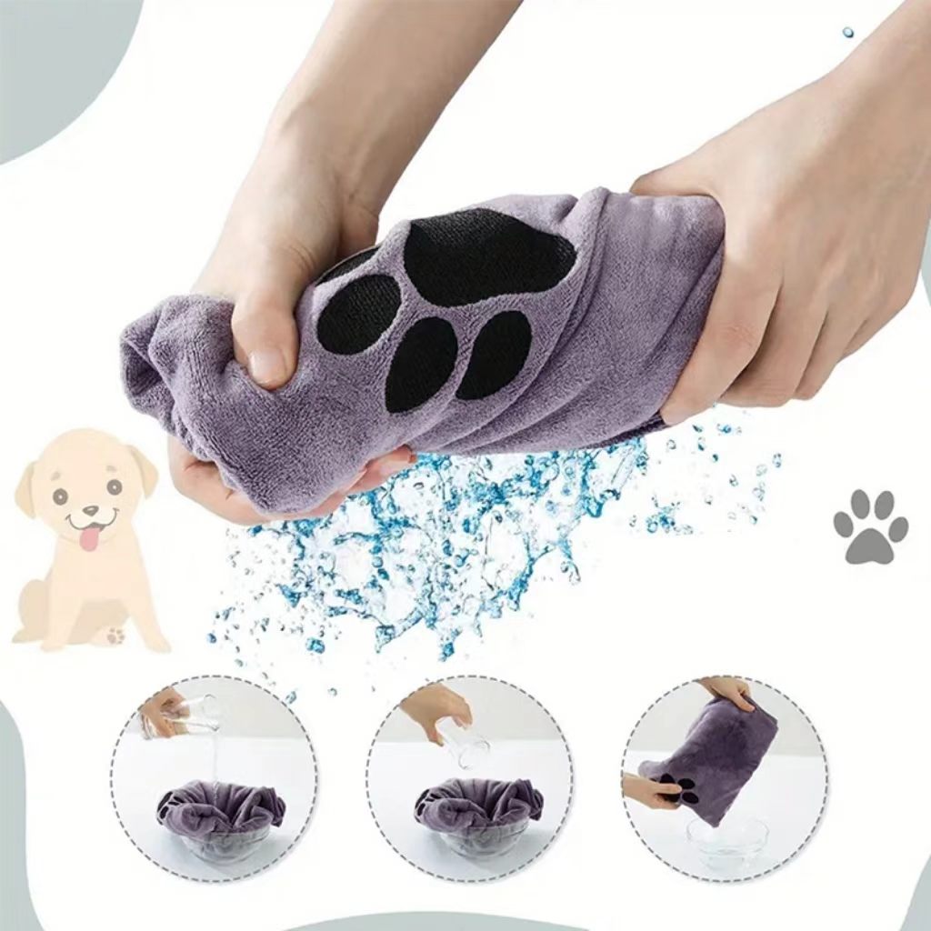 Best-selling pet bath towel mat (quick-drying, water-absorbing, extra large and thick, ultra-fine fiber bath towel for cats and dogs)