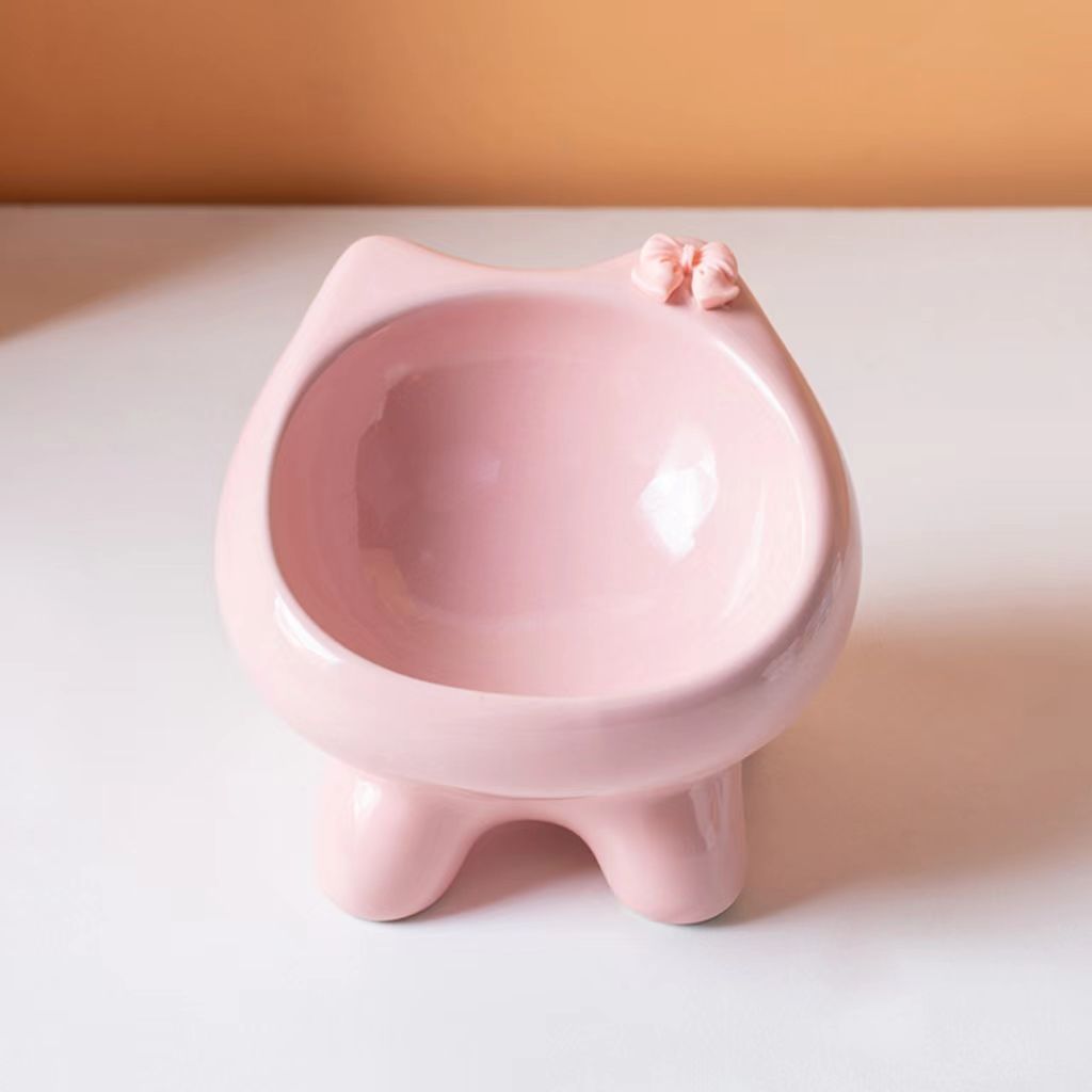 Cute cat bowl (ceramic), cat dish, dog bowl, cat food bowl, cat eating bowl, cat feed bowl, cat basin, pet supplies