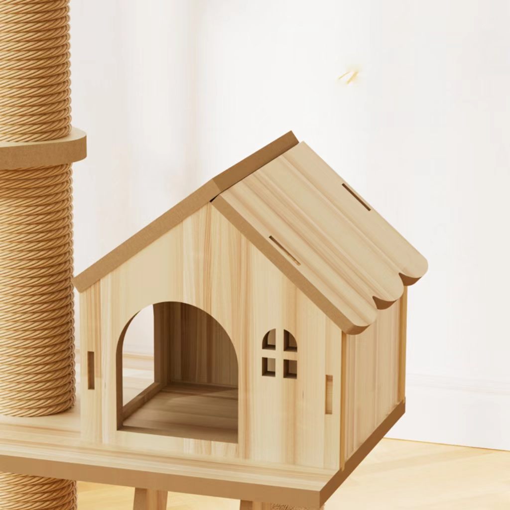 Tongtianzhu Cat Climbing Rack (Cat Toy, Cat Scratching Board, Solid Wood, Non-Occupying Space, Reinforced and Stable, Standing Tall and Firm)