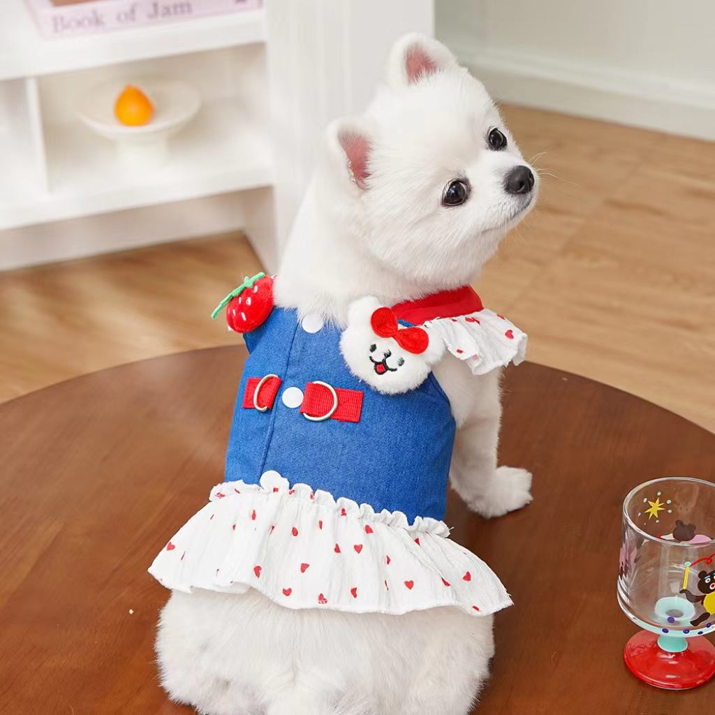 Original chest and back strap pet dog/cat clothing (Teddy, Pomeranian, French Bulldog, Schnauzer, cat dress, dog accessories)