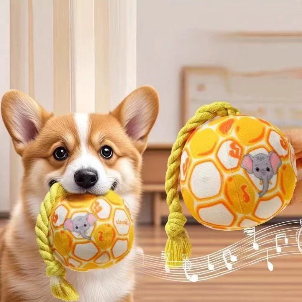 Dog toy ball that makes sounds to alleviate boredom, helps with teething, and is durable for chewing – suitable for small pet dogs like Yorkshire Terriers and Poodles – pet accessory.
