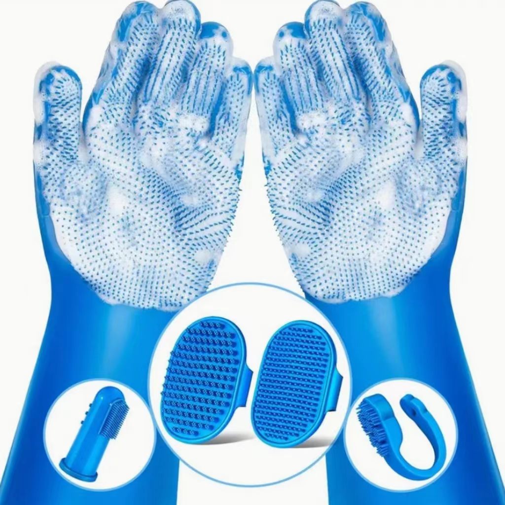 2PCS Pet Grooming Tools - Double-Sided Brush for Shedding and Bathing, Suitable for Short/Long Haired Dogs Cats and Horses, Deshedding Dog Brush, Mane & Tail Combs for Horses - Pet Supplies (Blue)