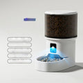 Pet automatic feeder, mobile phone/WiFi/Bluetooth timer control, smart feeding device with grain dispensing function, suitable for cats and other pets.