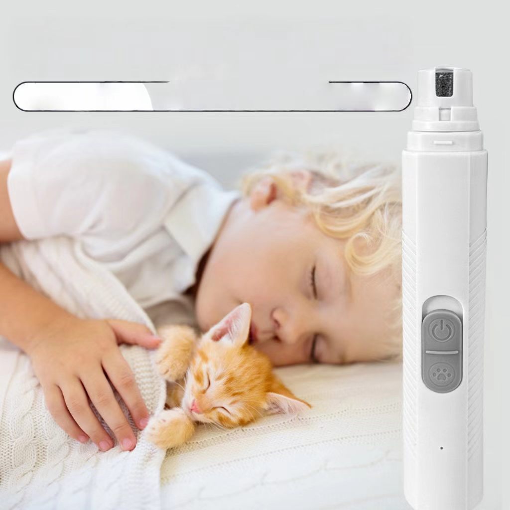 Charging-enabled LED pet nail grinder, electric cat and dog grooming tool, high-power nail clipper/scissors, pet nail grinder.