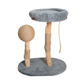 Integrated cat climbing frame and cat nest made of natural solid wood, compact size, suitable for small cats, wholesale custom-made cat trees and cat jumping platforms.