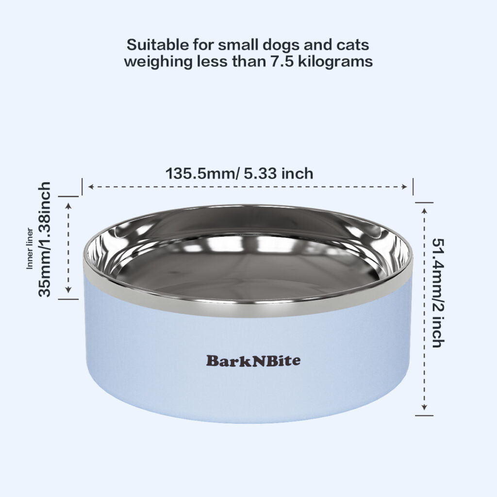 Low-Depth 304 Stainless Steel Pet Bowl | 350mL Removable Liner, Easy-Clean & Neck-Friendly Feeding Dish for Cats & Small Dogs