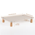 Elevated Pet Bowl Stand | Solid Wood Legs & Wheat Straw Tray, Neck-Friendly Feeding Rack for Cats & Dogs