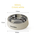 500mL Cream White Stainless Steel Pet Bowl – Anti-Slip & Tip-Resistant Dog & Cat Food/Water Bowl for Small to Medium Pets