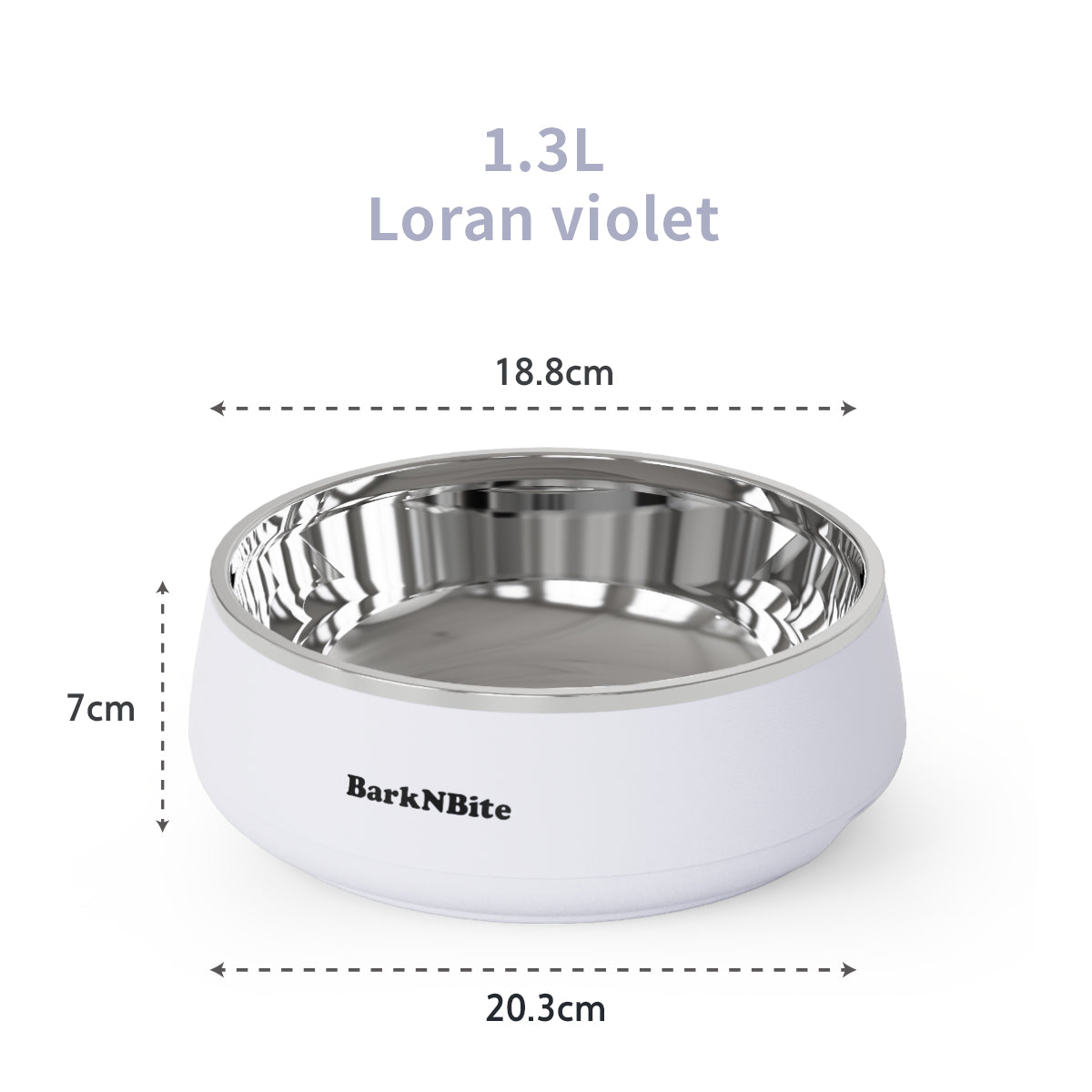 BarkNBite 304 Stainless Steel Pet Bowl | 1300mL Large Capacity, Non-Slip & Tip-Resistant Design, Wide Mouth for Neck-Friendly Feeding – Suitable for Cats & Dogs