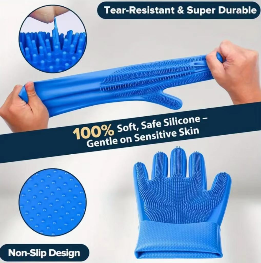 2PCS Pet Grooming Tools - Double-Sided Brush for Shedding and Bathing, Suitable for Short/Long Haired Dogs Cats and Horses, Deshedding Dog Brush, Mane & Tail Combs for Horses - Pet Supplies (Blue)