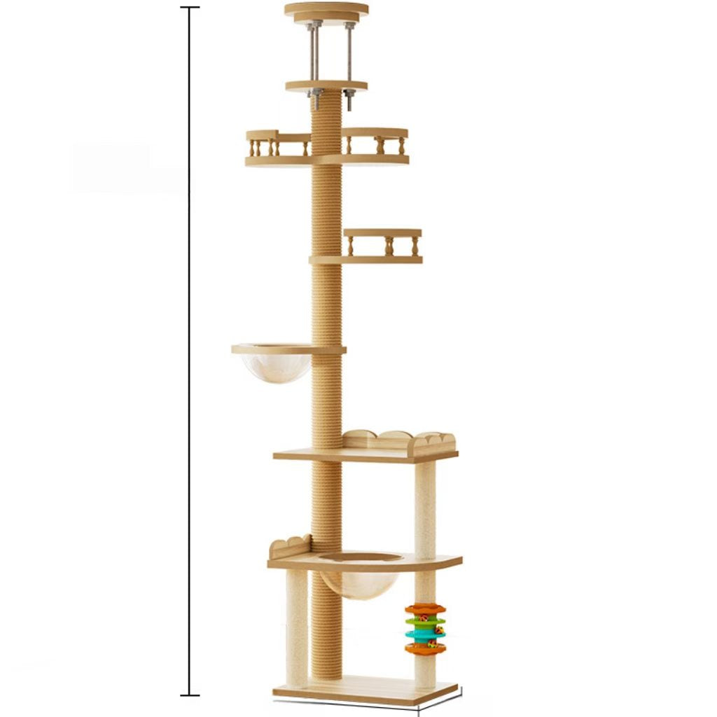Tongtianzhu Cat Climbing Rack (Cat Toy, Cat Scratching Board, Solid Wood, Non-Occupying Space, Reinforced and Stable, Standing Tall and Firm)
