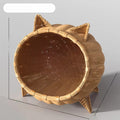 A four-season, semi-enclosed cat house – a summer bed for a villa, a safe pet shelter for cats, a bamboo-weaved cool resting place for felines.