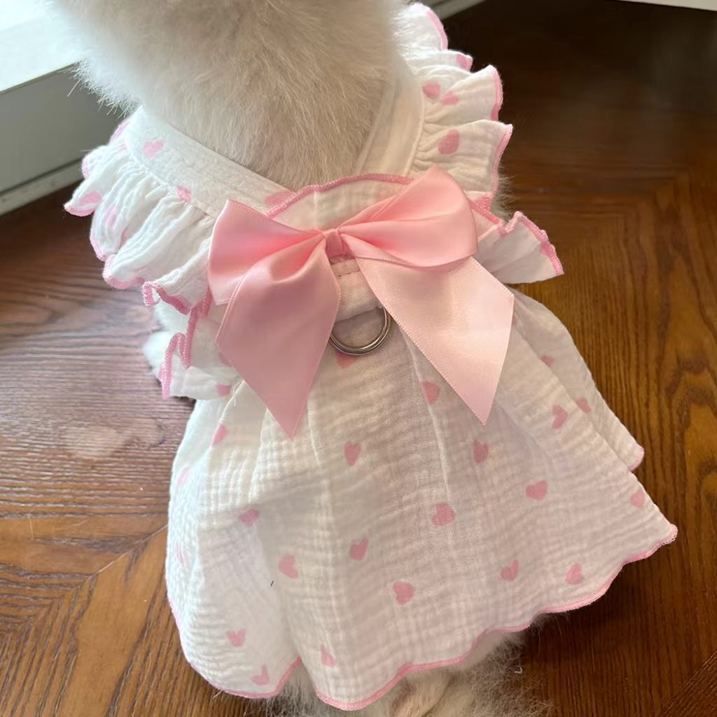 Original chest and back strap pet dog/cat clothing (Teddy, Pomeranian, French Bulldog, Schnauzer, cat dress, dog accessories)