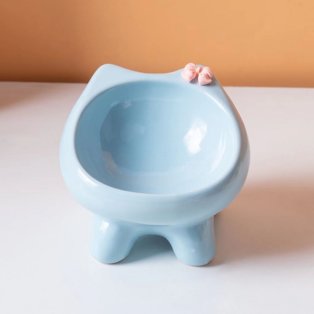 Cute cat bowl (ceramic), cat dish, dog bowl, cat food bowl, cat eating bowl, cat feed bowl, cat basin, pet supplies