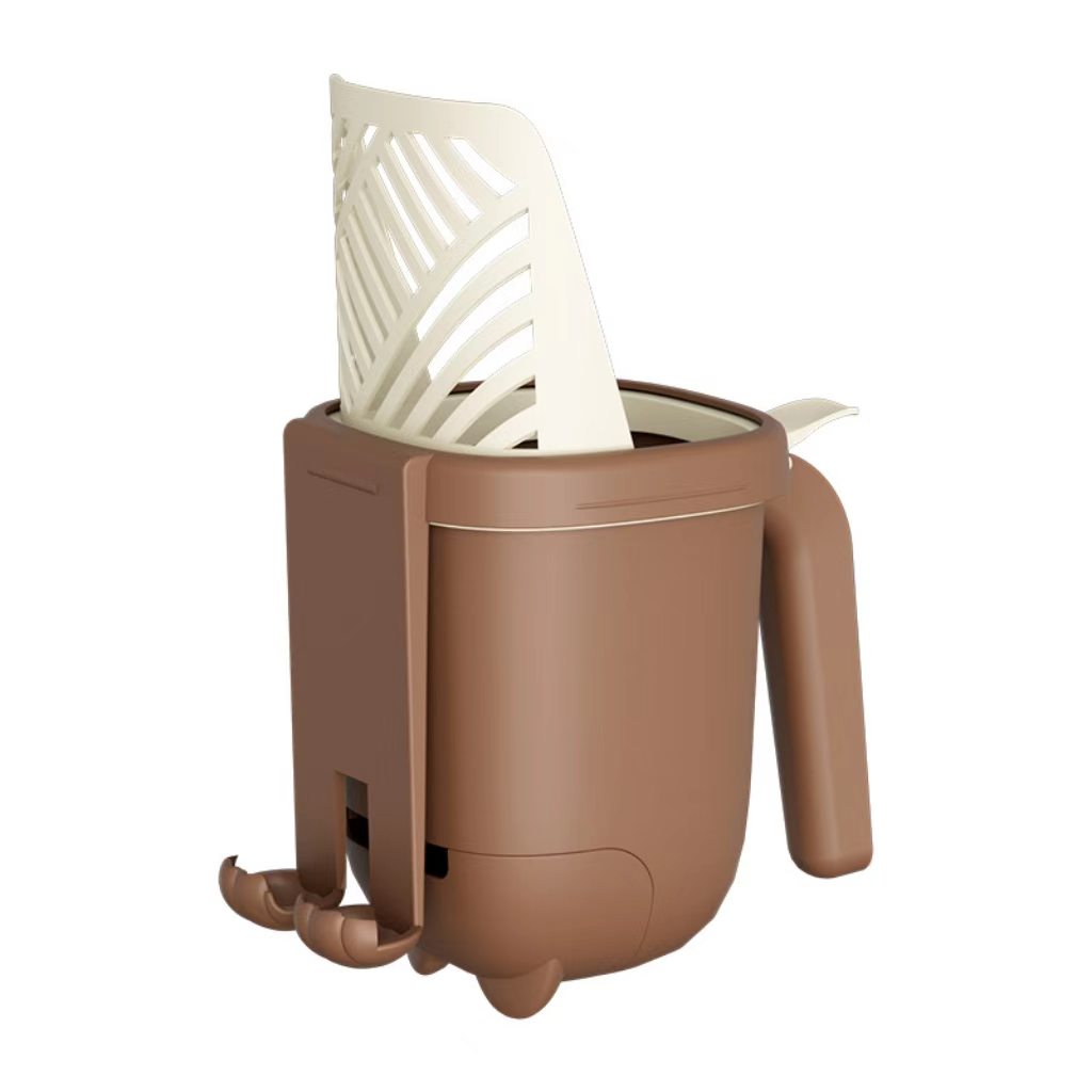 Integrated cat litter scoop with a built-in trash bin – a two-in-one, large-capacity cat waste cleaning tool for pet cats.