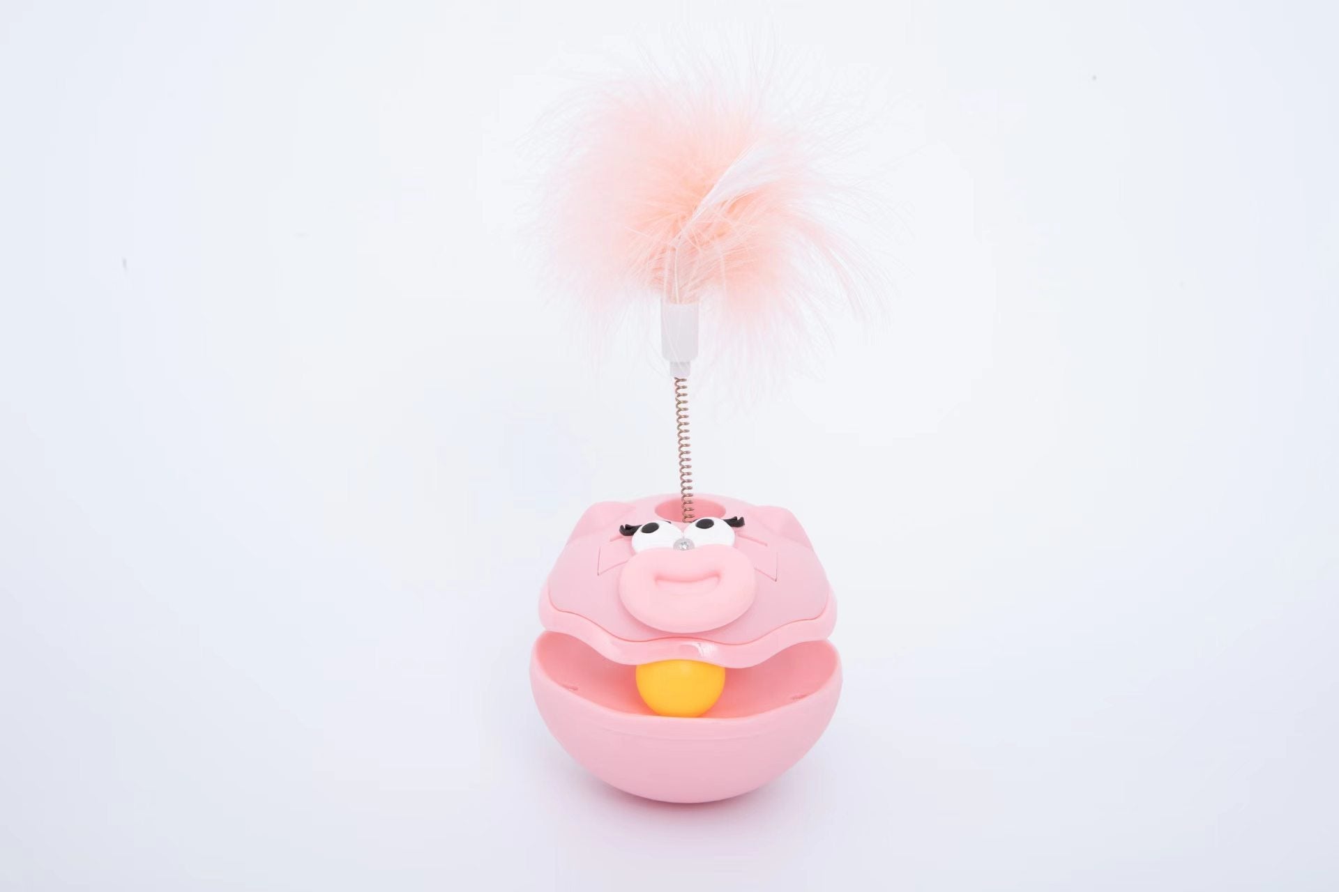 New cat toy for entertainment and self-amusement – a rotating disc passage, cat-petting stick, pet accessory track, and a large-mouthed toppling doll.