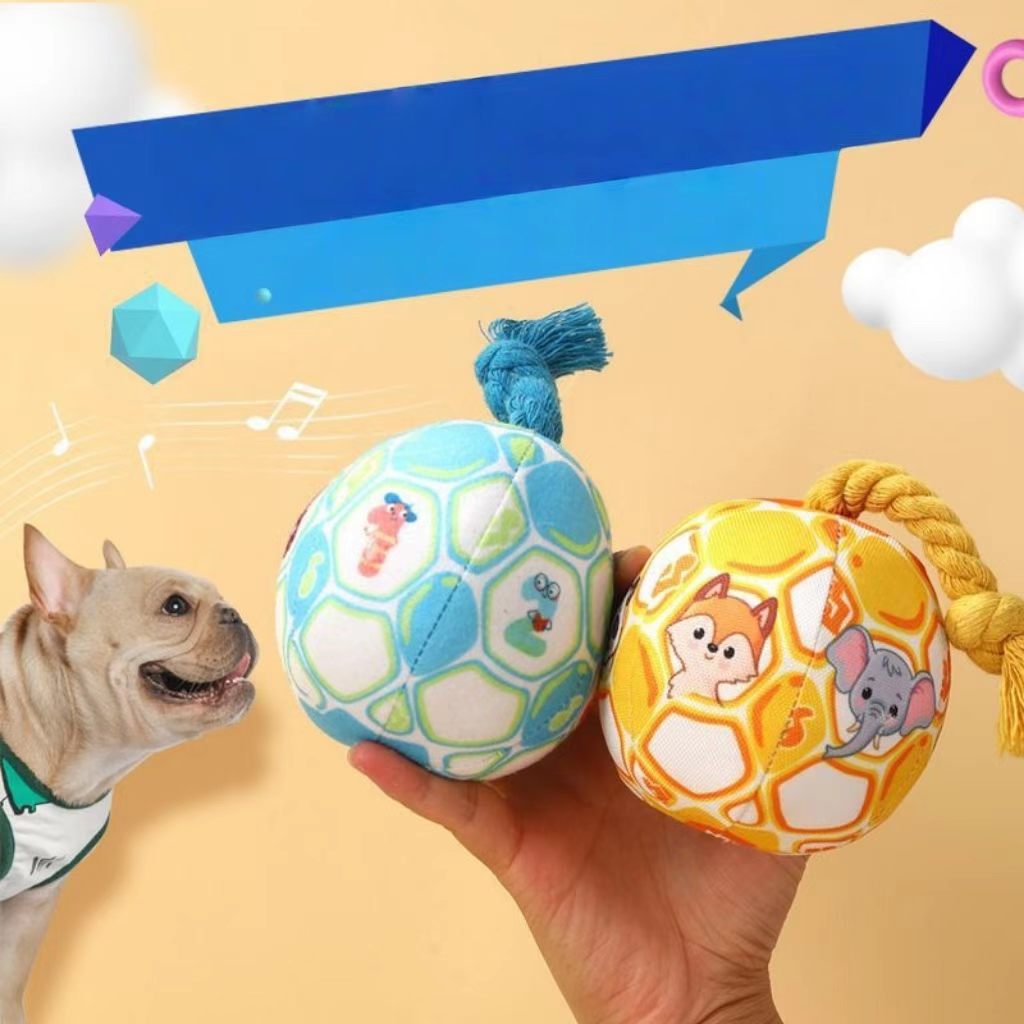 Dog toy ball that makes sounds to alleviate boredom, helps with teething, and is durable for chewing – suitable for small pet dogs like Yorkshire Terriers and Poodles – pet accessory.