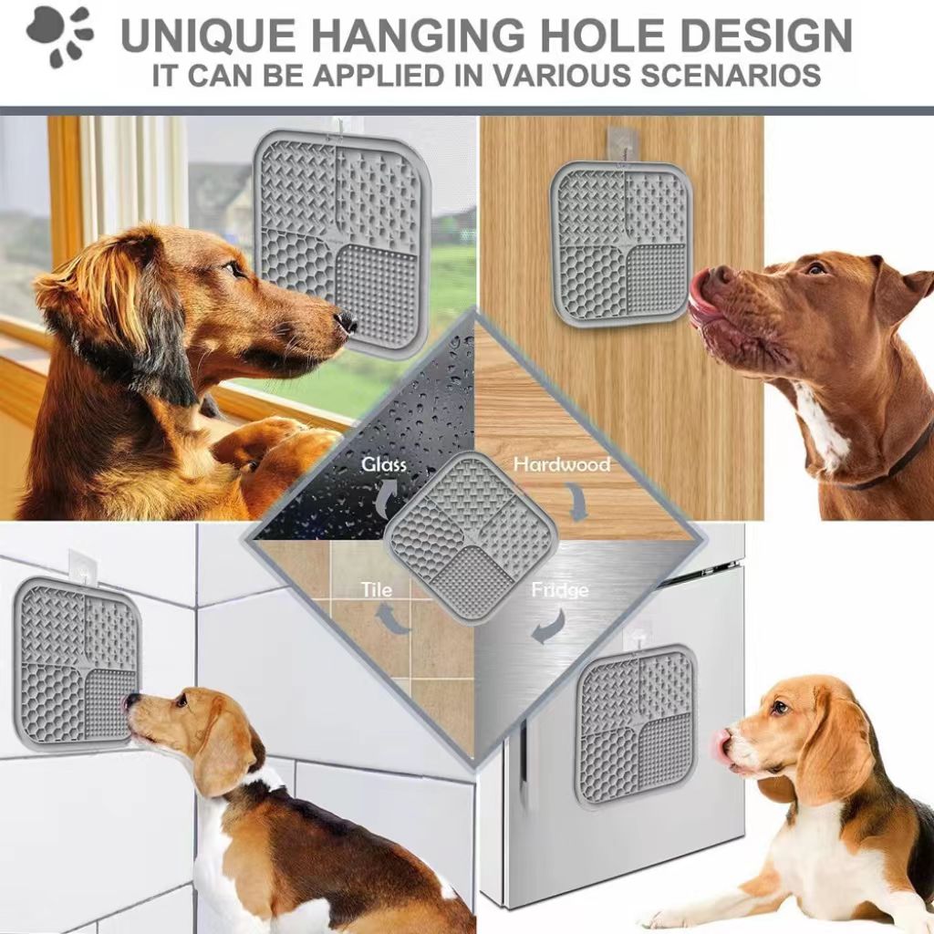 LUKITO Lick Mat for Dogs & Cats 2 Pack with Suction Cups, Dog Lick Mat for Anxiety Relief, Dog Toys to Keep Them Busy, Peanut Butter Licking Pad for Boredom Reducer, Perfect for Bathing Grooming