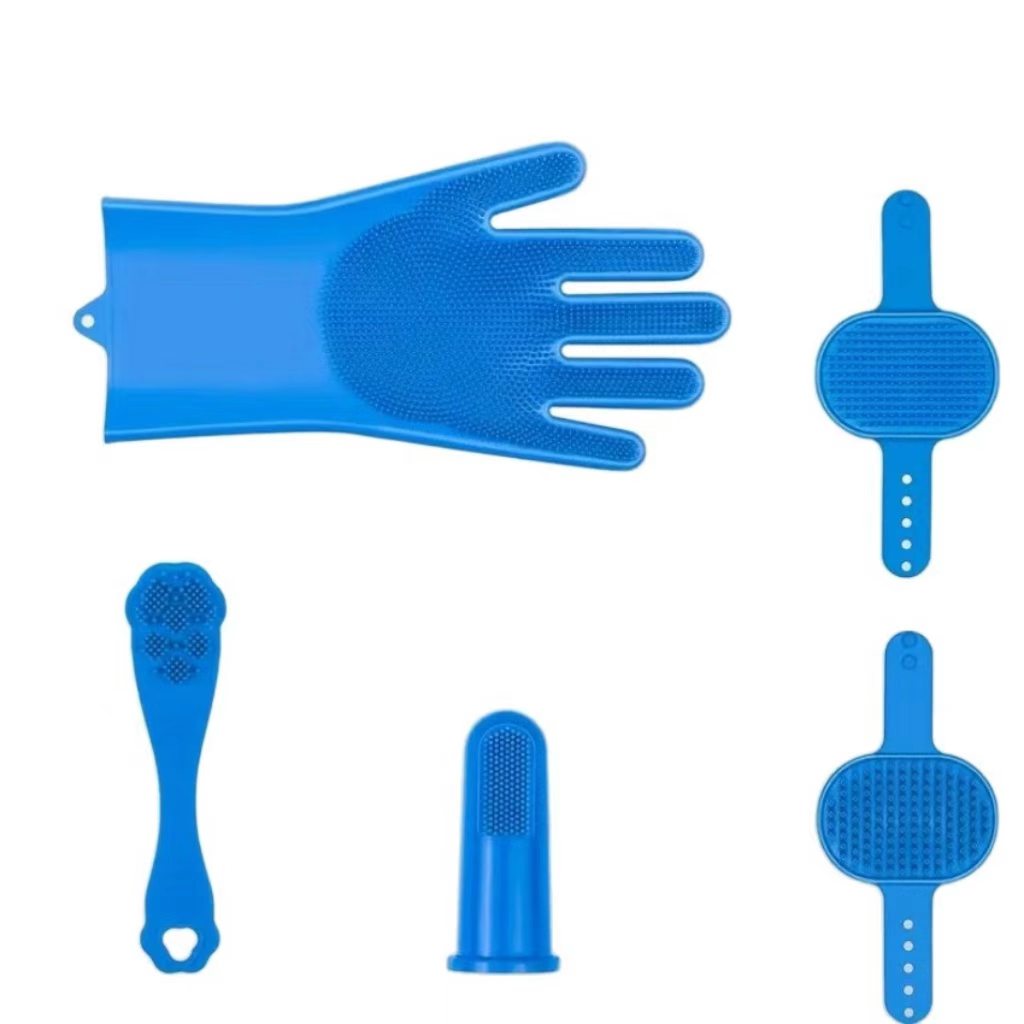 2PCS Pet Grooming Tools - Double-Sided Brush for Shedding and Bathing, Suitable for Short/Long Haired Dogs Cats and Horses, Deshedding Dog Brush, Mane & Tail Combs for Horses - Pet Supplies (Blue)