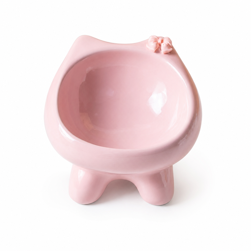 Cute cat bowl (ceramic), cat dish, dog bowl, cat food bowl, cat eating bowl, cat feed bowl, cat basin, pet supplies
